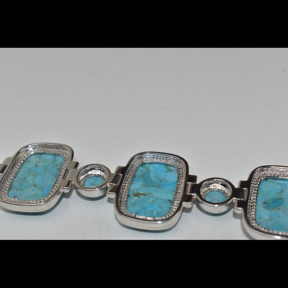 Turquoise Bracelet with Silver trimming ❤️ - Picture 5 of 6
